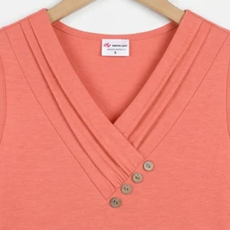 Women Summer Button Down V Neck T Shirts Sleeveless Loose Fit Fashion Tops
