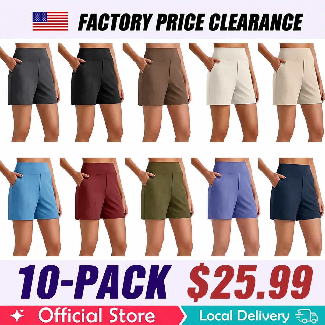 High Waist Breathable Athletic Running Shorts