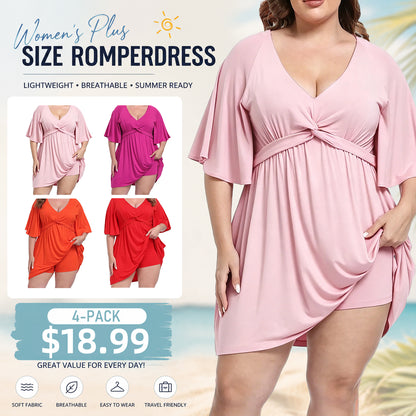 Women's Plus Size Romper Dress