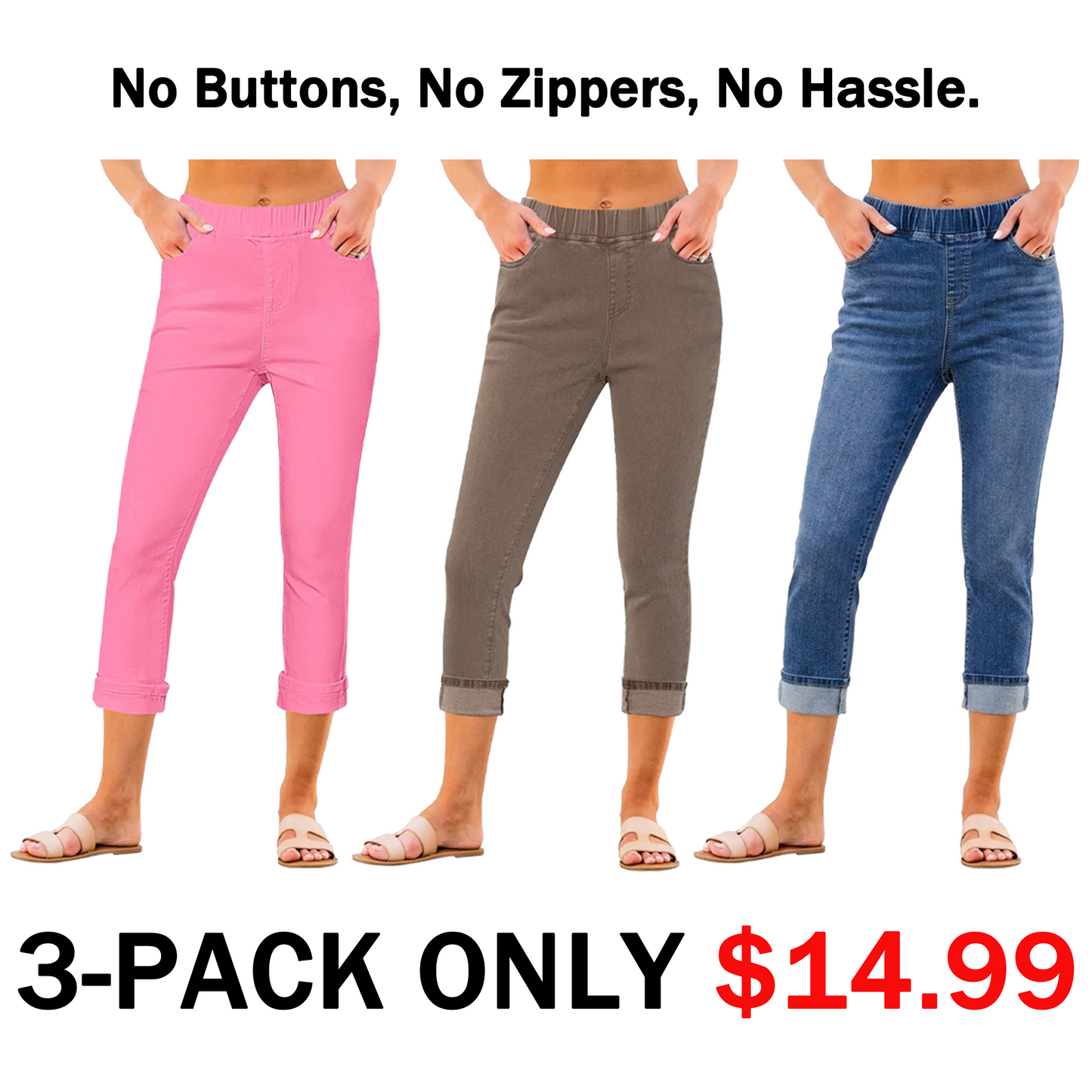 🔥90% OFF ONLY TODAY🔥Women's High-Waist Stretch Denim Capri Jeggings