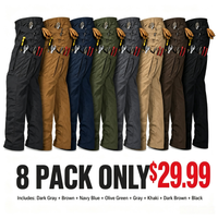 8 PACK ONLY $29 Includes: Dark Gray + Brown + Navy Blue + Olive Green + Gray + Khaki + Dark Brown + Black