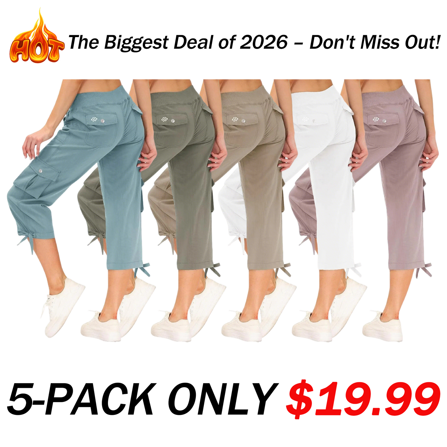 🔥90% OFF ONLY TODAY🔥Women's Quick-Dry Cargo Capris with Pockets