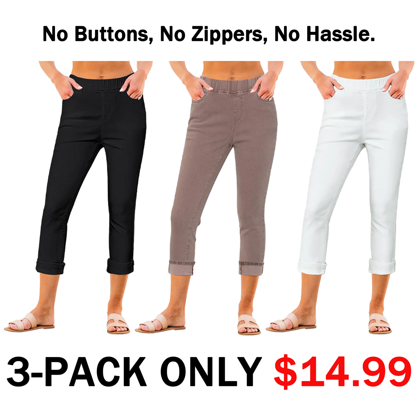 🔥90% OFF ONLY TODAY🔥Women's High-Waist Stretch Denim Capri Jeggings
