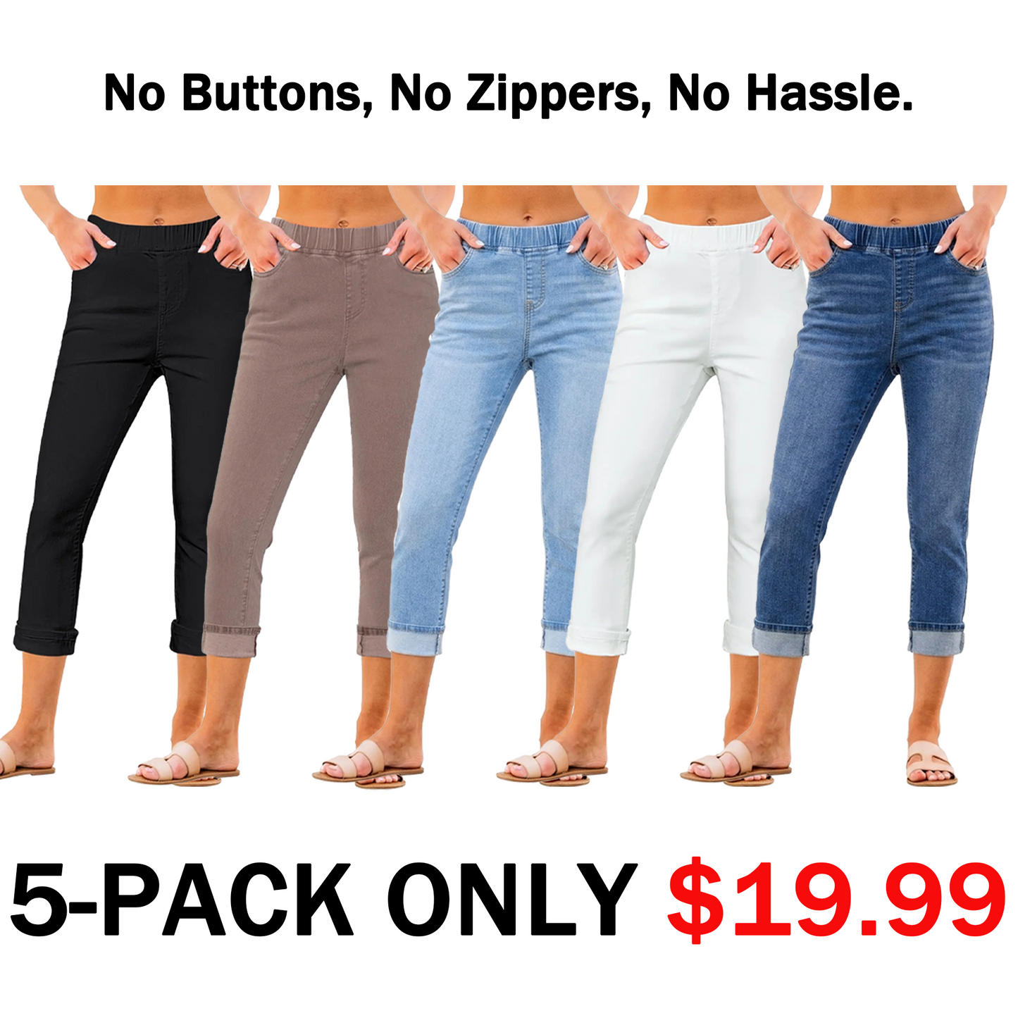 🔥90% OFF ONLY TODAY🔥Women's High-Waist Stretch Denim Capri Jeggings