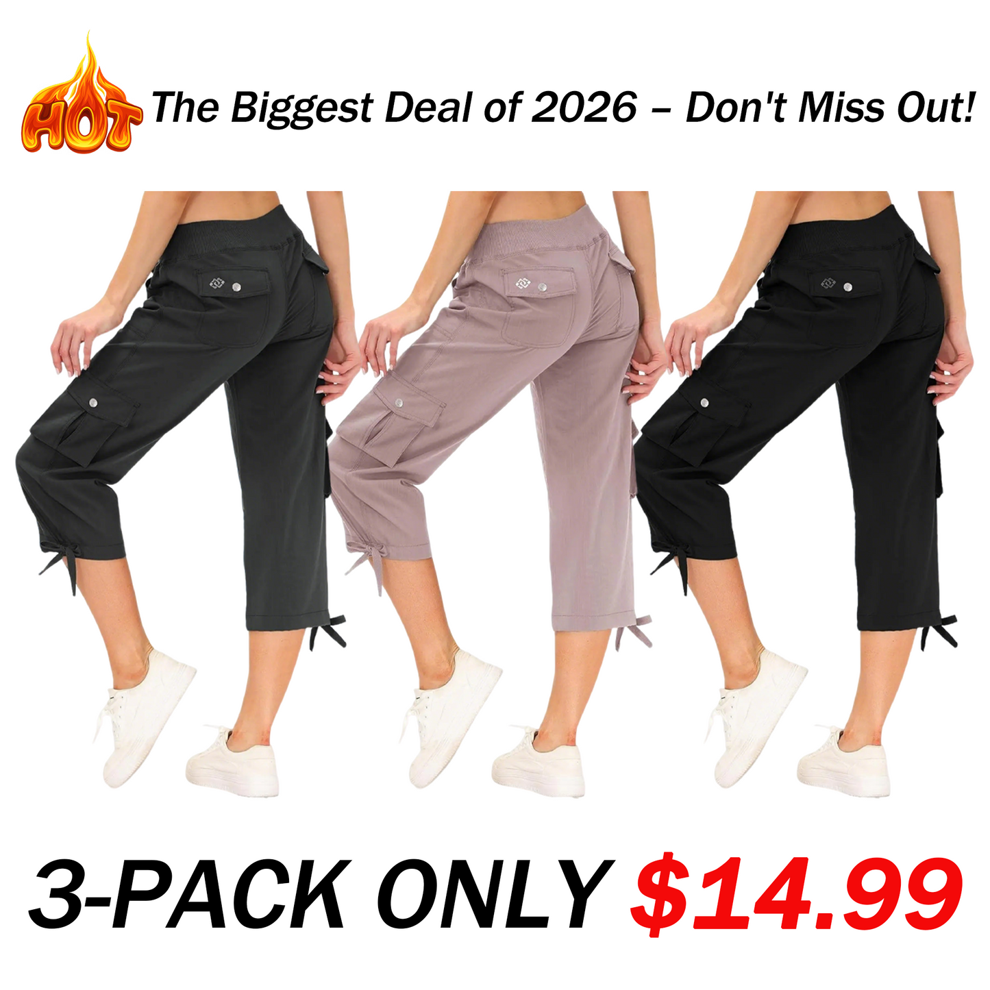 🔥90% OFF ONLY TODAY🔥Women's Quick-Dry Cargo Capris with Pockets