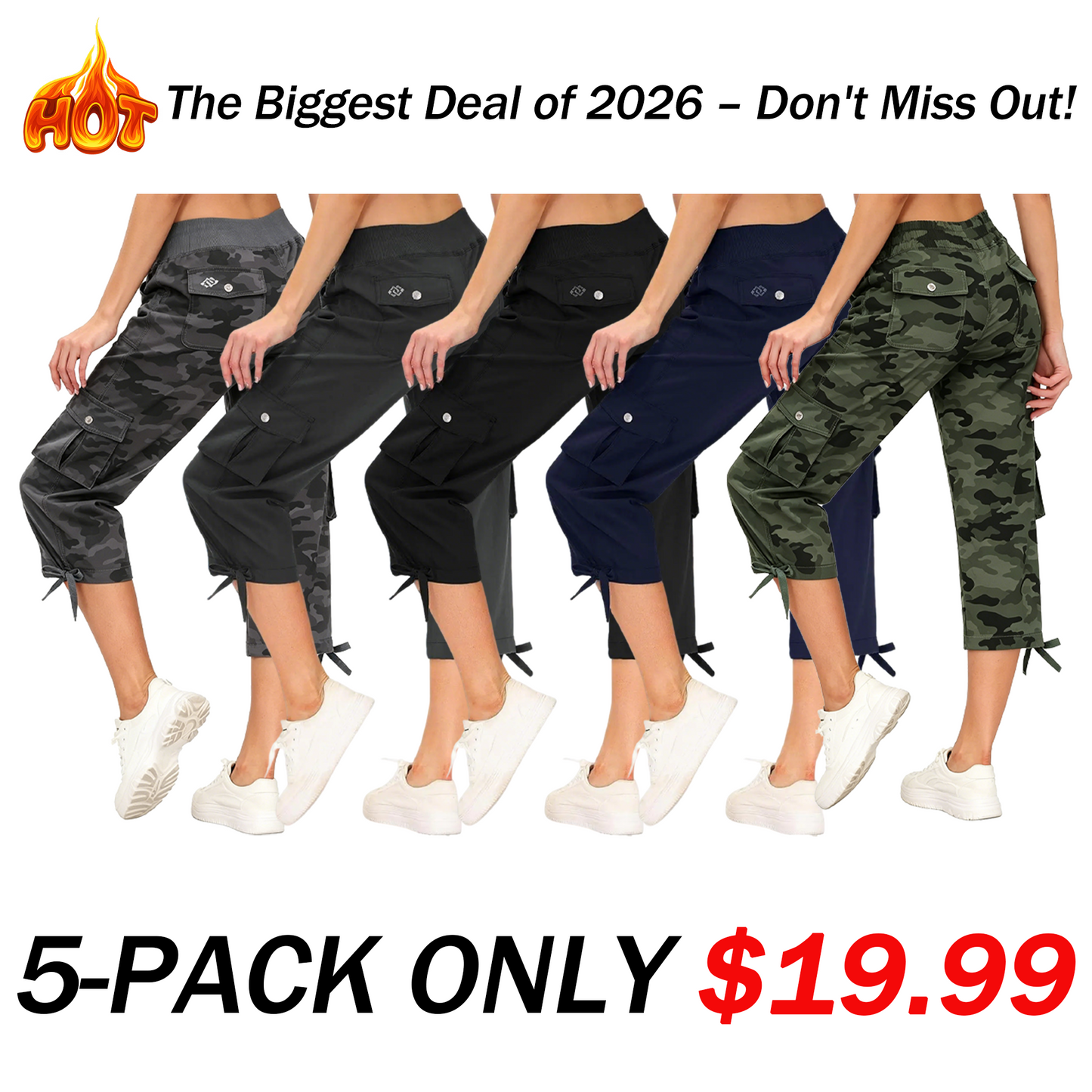 🔥90% OFF ONLY TODAY🔥Women's Quick-Dry Cargo Capris with Pockets