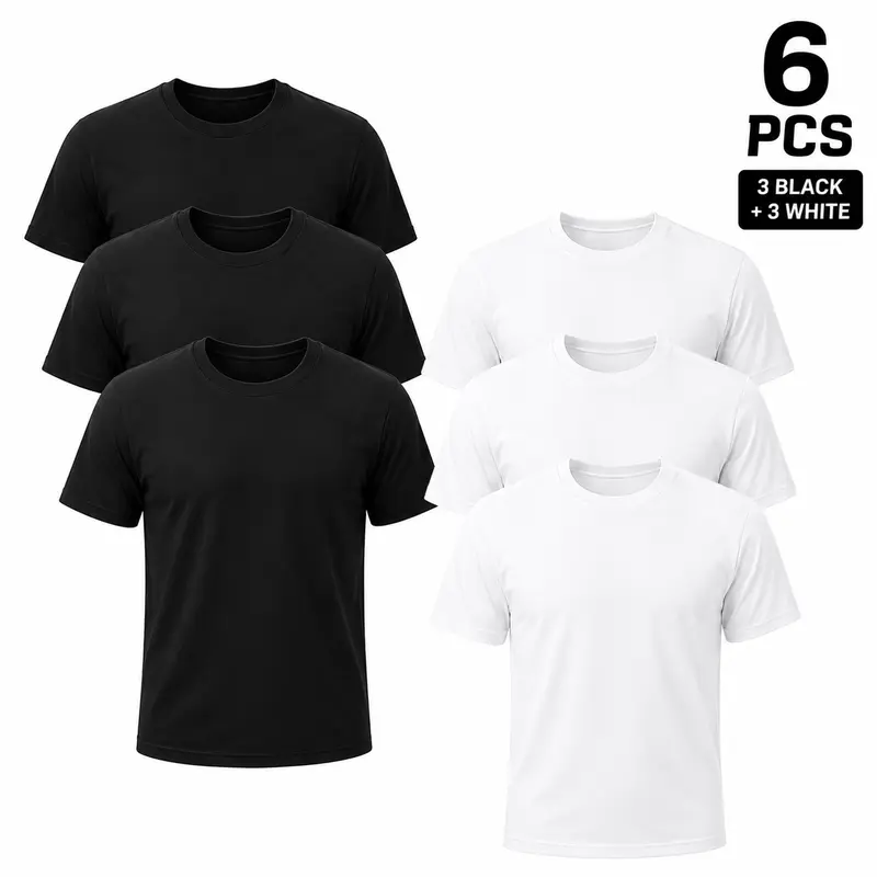 ❤️DEALS FOR YOU❤️12-Pack $24.95 The more you buy,the lower the price. Stock up Men's Black Crew Neck T-Shirt,Short Sleeve