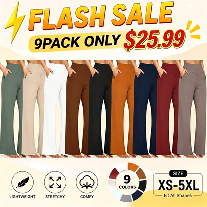💘Women’s High-Waist Wide Leg Pants – Business Casual Yoga Dress Pants with Pockets